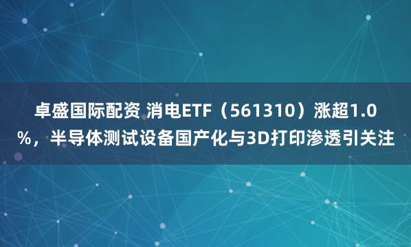 卓盛国际配资 消电ETF(561310)涨超1.0%,半导体测试设备国产化与3D打印渗透引关注
