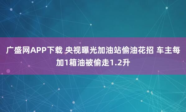 广盛网APP下载 央视曝光加油站偷油花招 车主每加1箱油被偷走1.2升