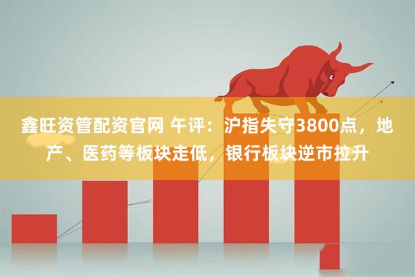 鑫旺资管配资官网 午评:沪指失守3800点,地产、医药等板块走低,银行板块逆市拉升